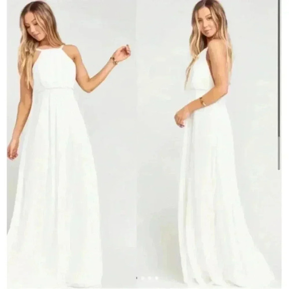 SHOW ME YOUR MUMU Amanda Maxi Dress ~ Wedding Cake Chiffon - XS - NWT - Picture 3 of 7